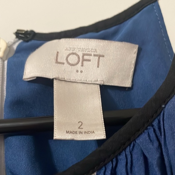 LOFT Blue Pink Halter Sundress for Wedding Guest Size 2 - Picture 3 of 4